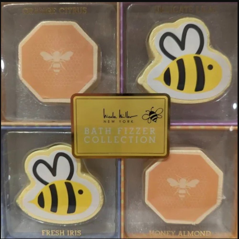 Nicole Miller Bath Bomb Bath Fizzer collection-Set 4- Summer Theme w/ Bees - Picture 3 of 4